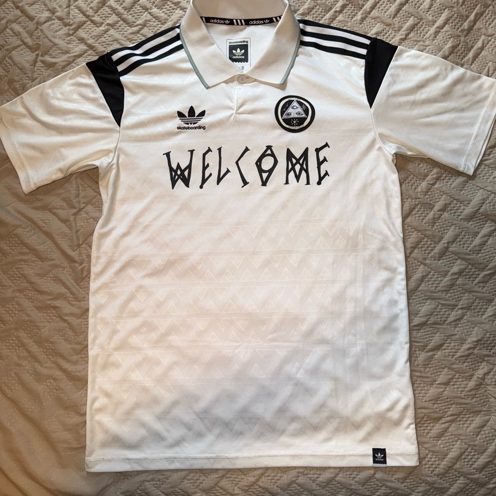 Adidas x Welcome Skateboarding White Soccer Jersey